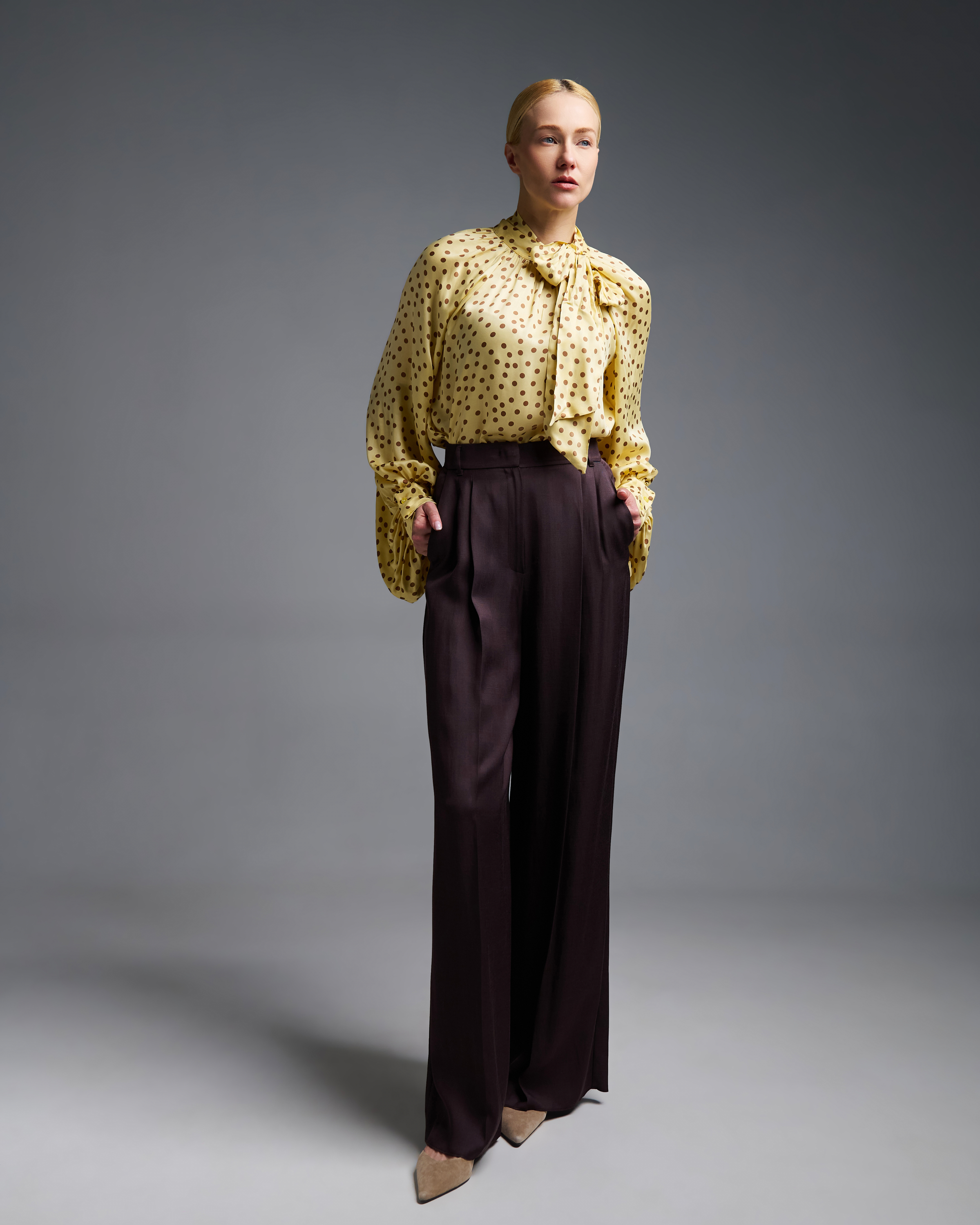 Chocolate wide legs Trousers with pleats Emme Marella - 2