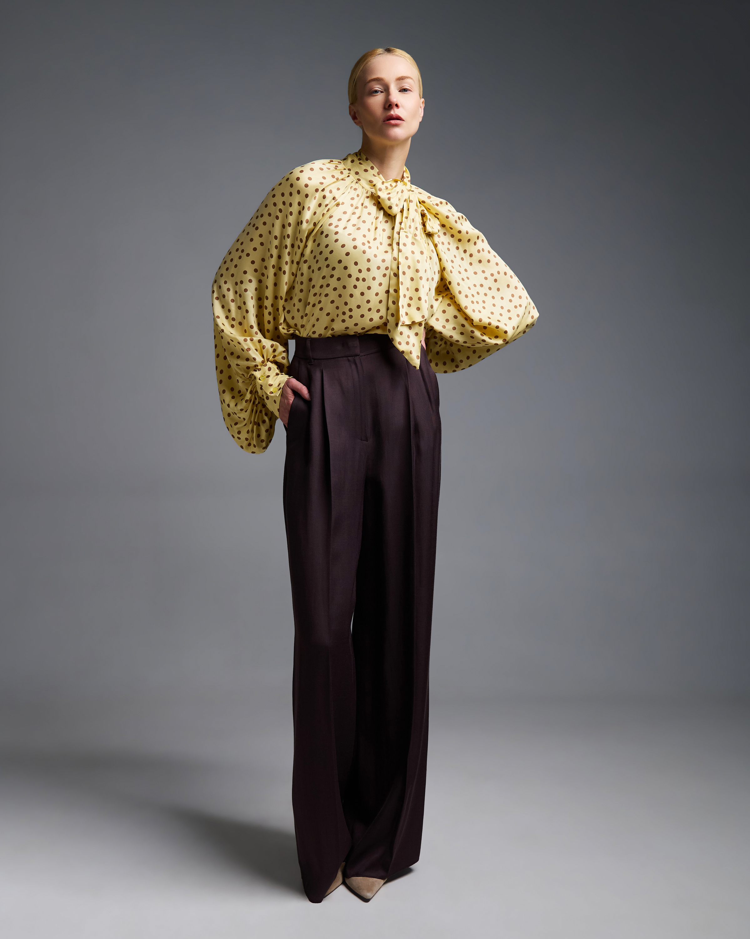 Chocolate wide legs Trousers with pleats Emme Marella - 1