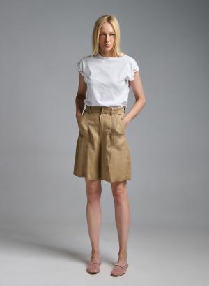Camel linen Bermuda Shorts Emme Marella - 62890