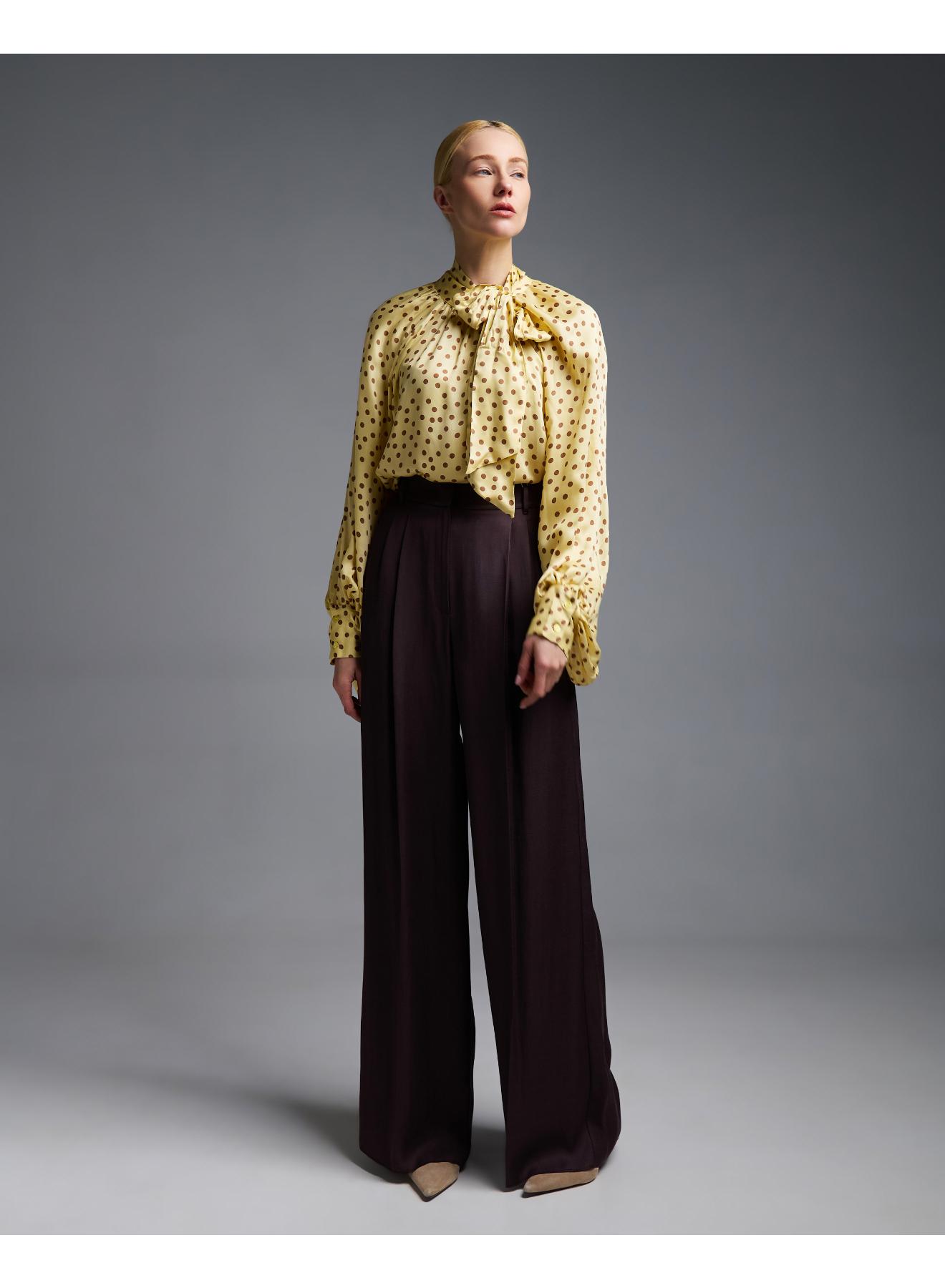 Chocolate wide legs Trousers with pleats Emme Marella - 1