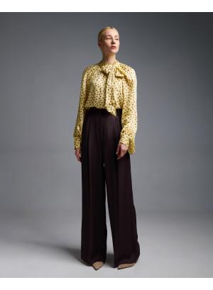 Chocolate wide legs Trousers with pleats Emme Marella - 56129