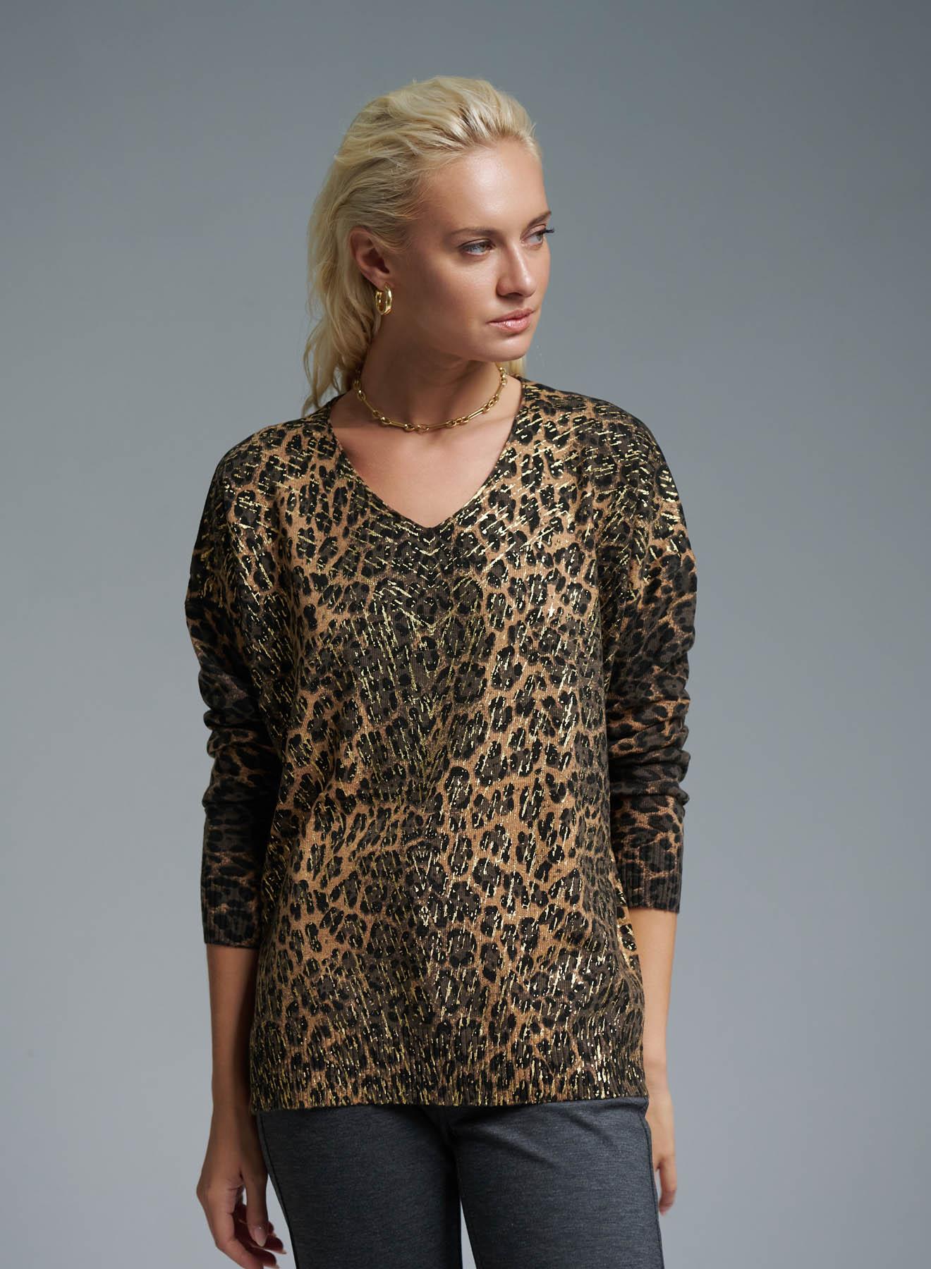 Camel animal print Sweater Lara - 2