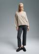 Beige sweater with V neckline Cashmere Blend - 4