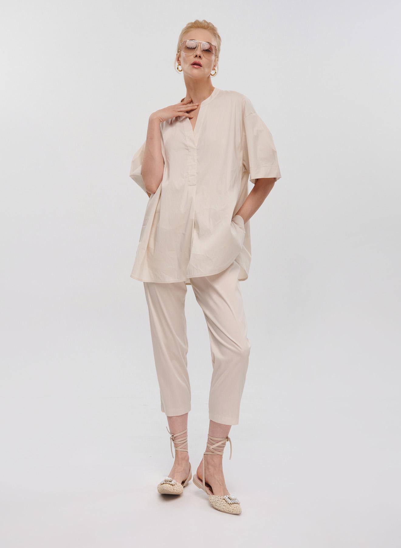 Beige poplin Pants "ZINA" Devotion Twins - 1