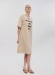 Beige cotton printed Dress with sort sleeves Degrees - 0