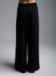 Black Wide legs palazzo Trousers with belt and pleats R.R. - 3