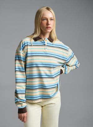 Γαλάζια Μπλούζα polo ριγέ Two - 62942
