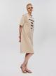 Beige cotton printed Dress with sort sleeves Degrees - 1