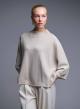 Ecru high neck Sweater with three quarters sleeves La Liberta - 0