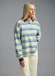 Light Blue striped polo Blouse Two - 2