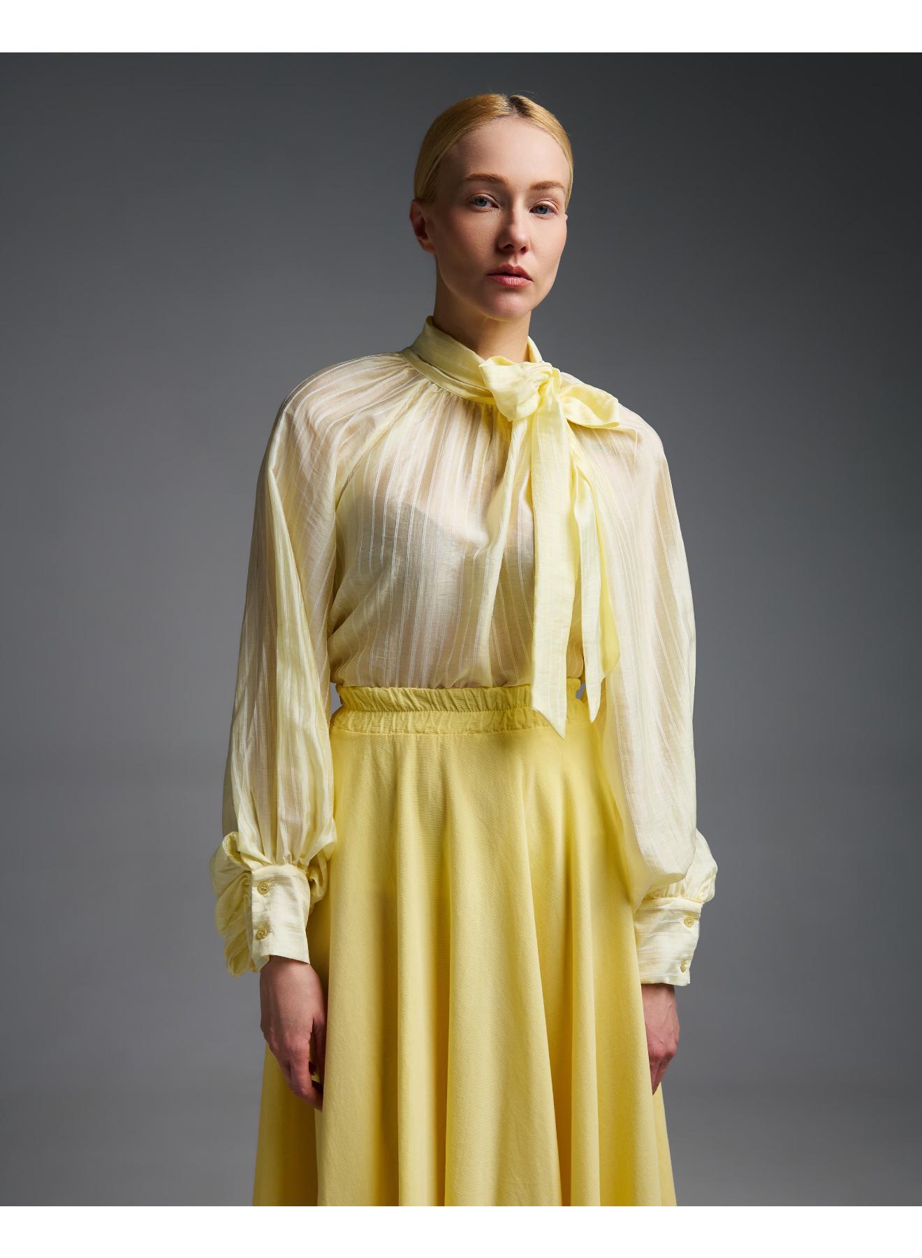 Yellow corduroy Skirt with pockets and with with elasticated waistband Valentina Milano - 2