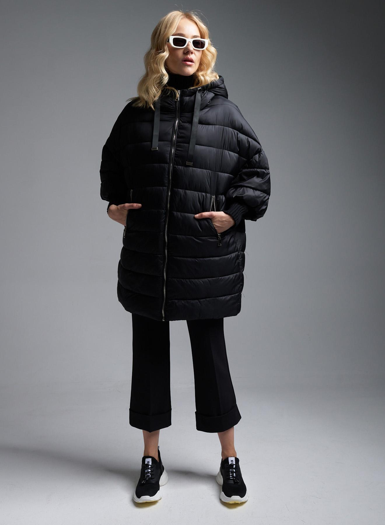 Black sleeveless oversized puffer Jacket with hood Fly Luxury - 2