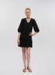 Black Broderie dress with V-neck and three quarters sleeves Emme Marella - 0