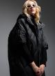 Black Cape-Jacket padded with hood Fly Luxury - 1