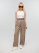 Beige high waisted Trousers with pleats My Star - 2