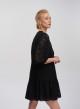 Black Broderie dress with V-neck and three quarters sleeves Emme Marella - 3