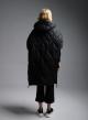 Black Cape-Jacket padded with hood Fly Luxury-5