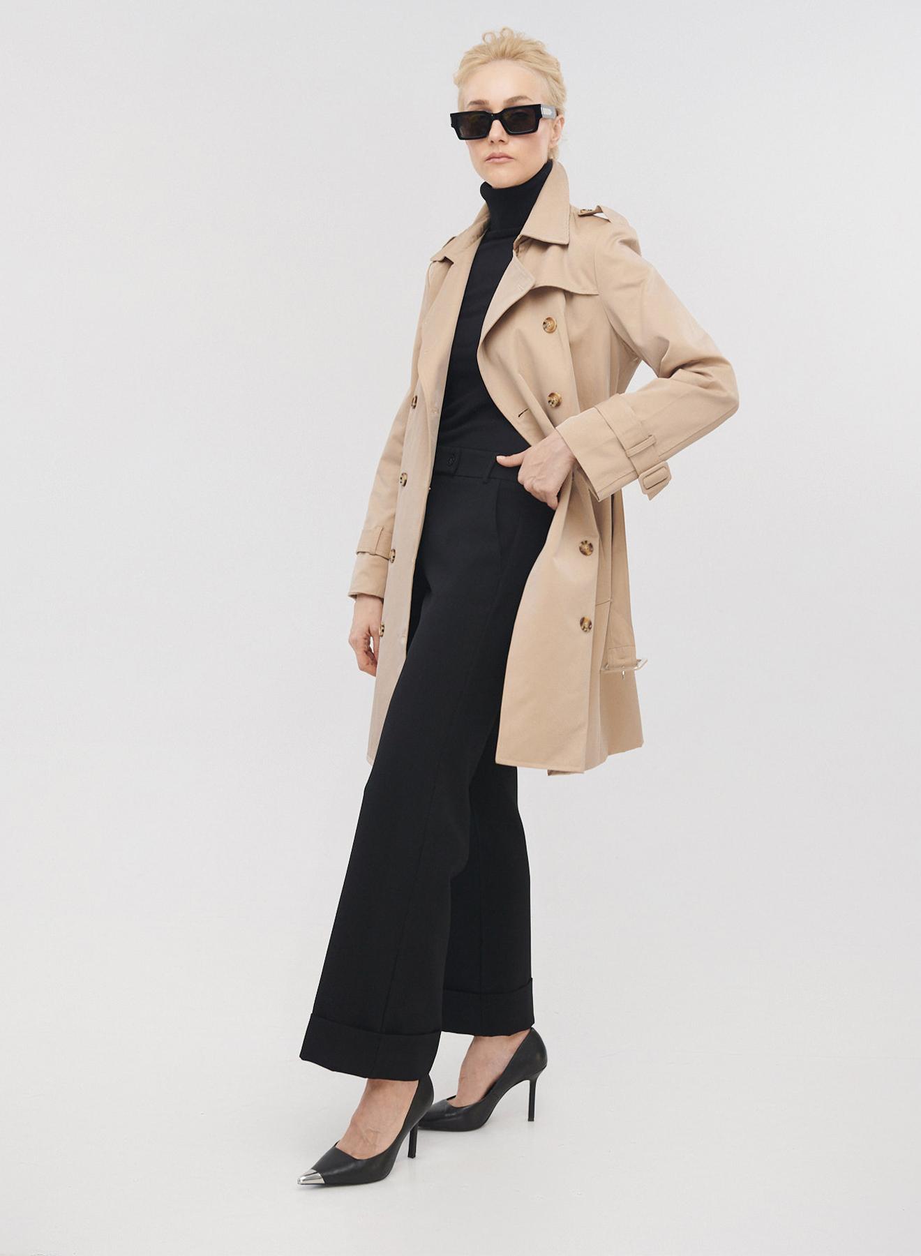 Καμπαρντίνα κοντή σταυροκούμπωτη με ζώνη - 5