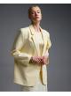 Yellow oversized Jacket with detachable flower buttonniere and one button Vicolo - 0