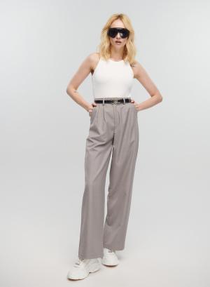Grey high waisted Trousers with pleats My Star - 31021