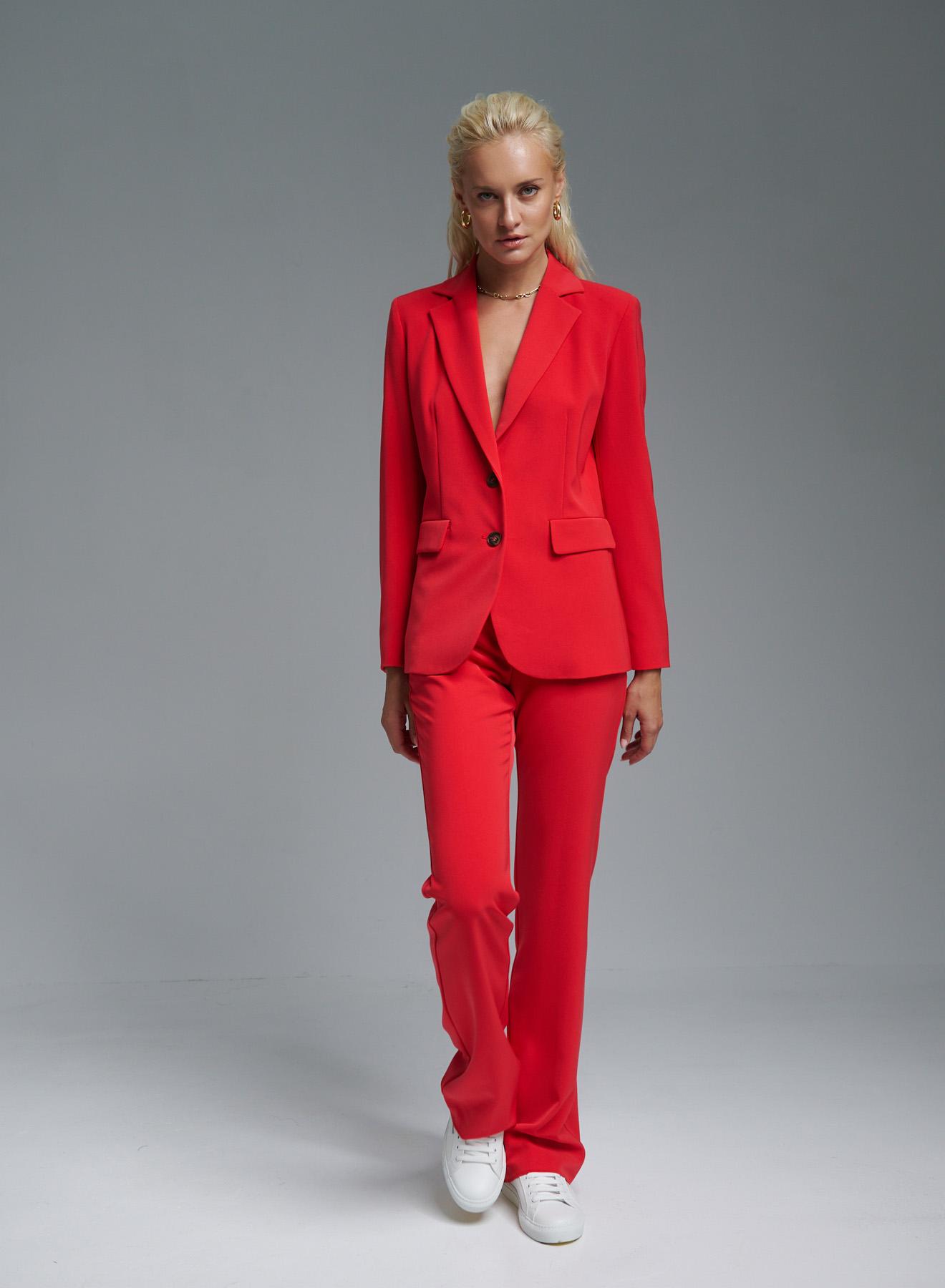 Red stretch semi-flared Trousers Emme Marella - 1