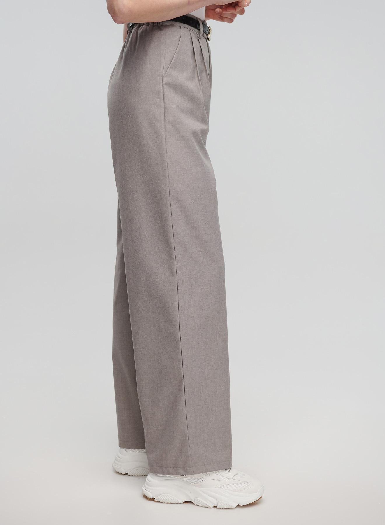 Grey high waisted Trousers with pleats My Star - 2