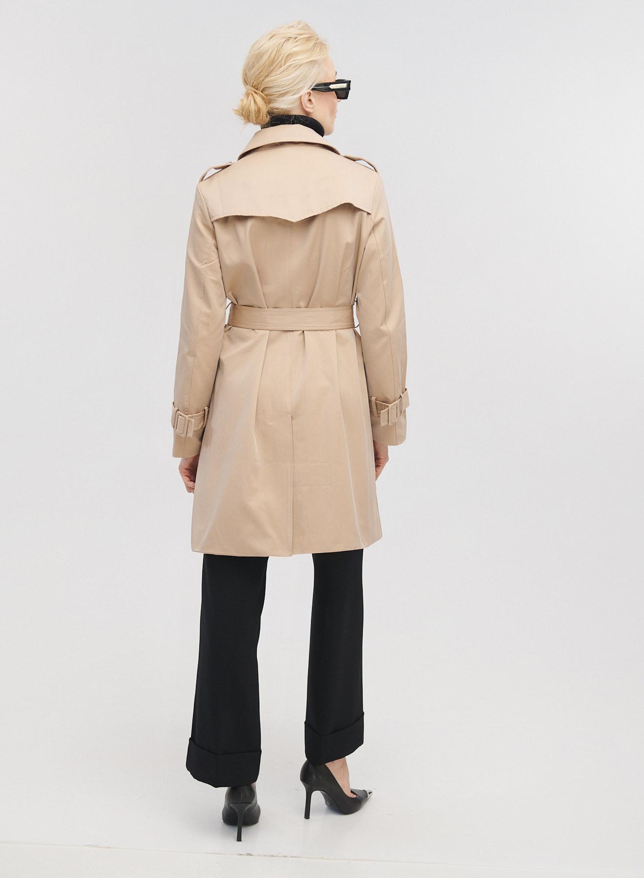 Καμπαρντίνα κοντή σταυροκούμπωτη με ζώνη - 3