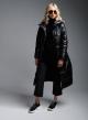 Black long padded Jacket with hood Fly Luxury - 2