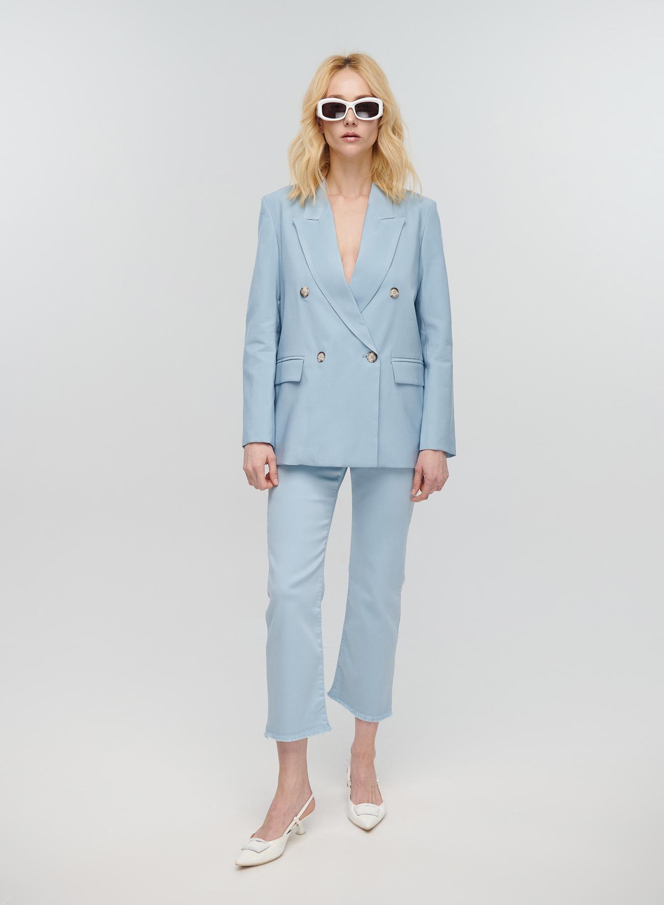 Light Blue double breasted Jacket Vicolo - 4