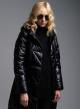 Black long padded Jacket with hood Fly Luxury - 3