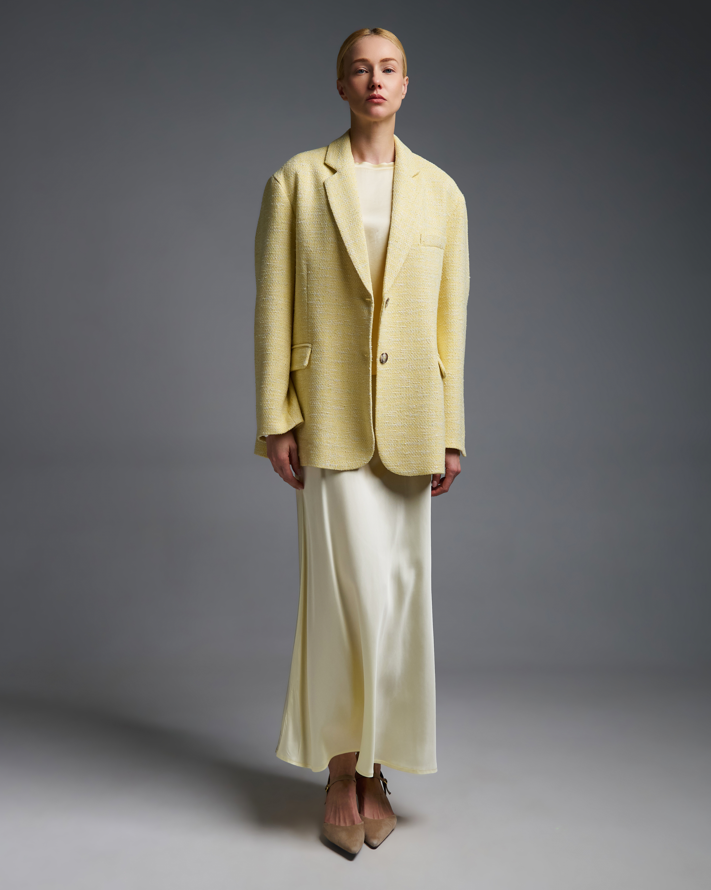 Yellow tweed oversized Jacket Vicolo - 1