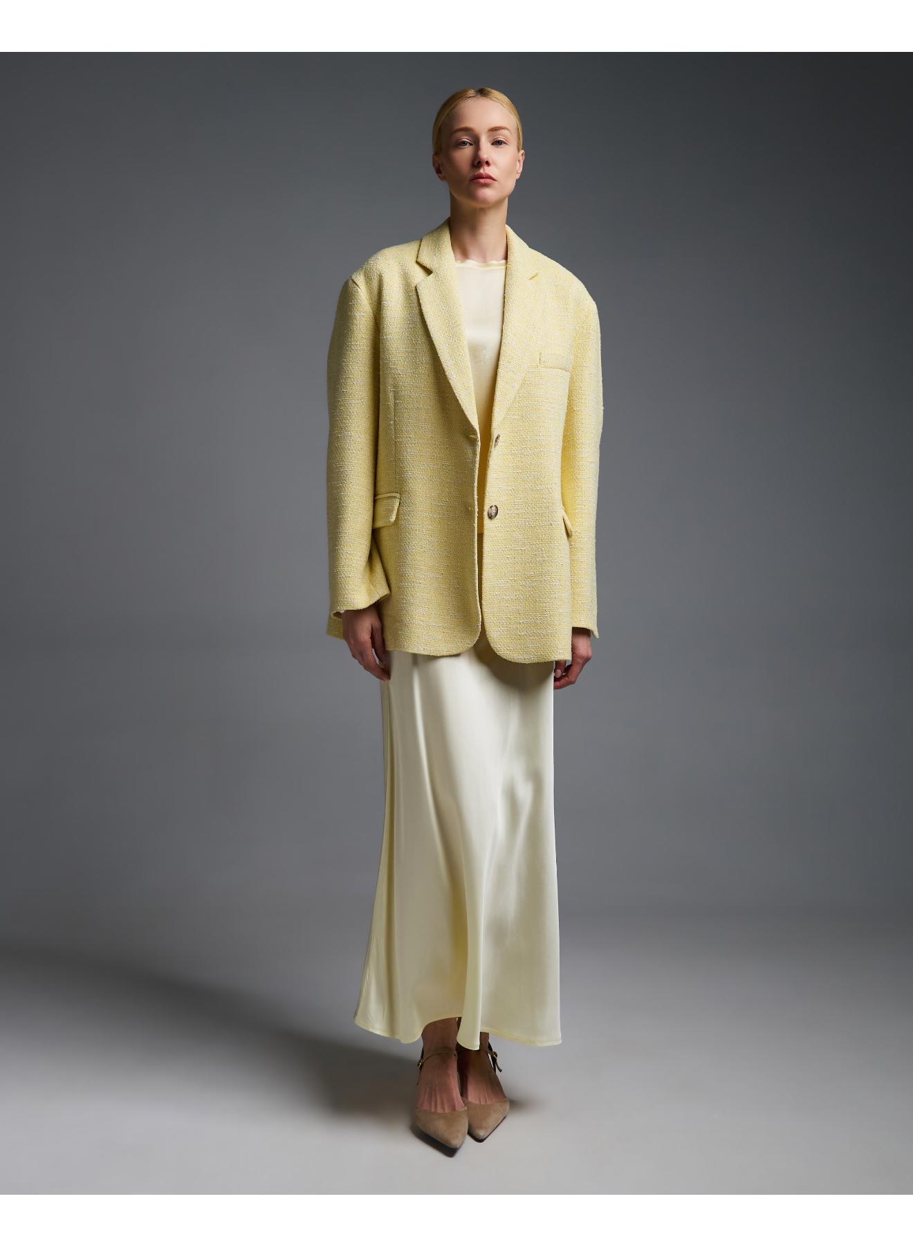 Yellow tweed oversized Jacket Vicolo - 2