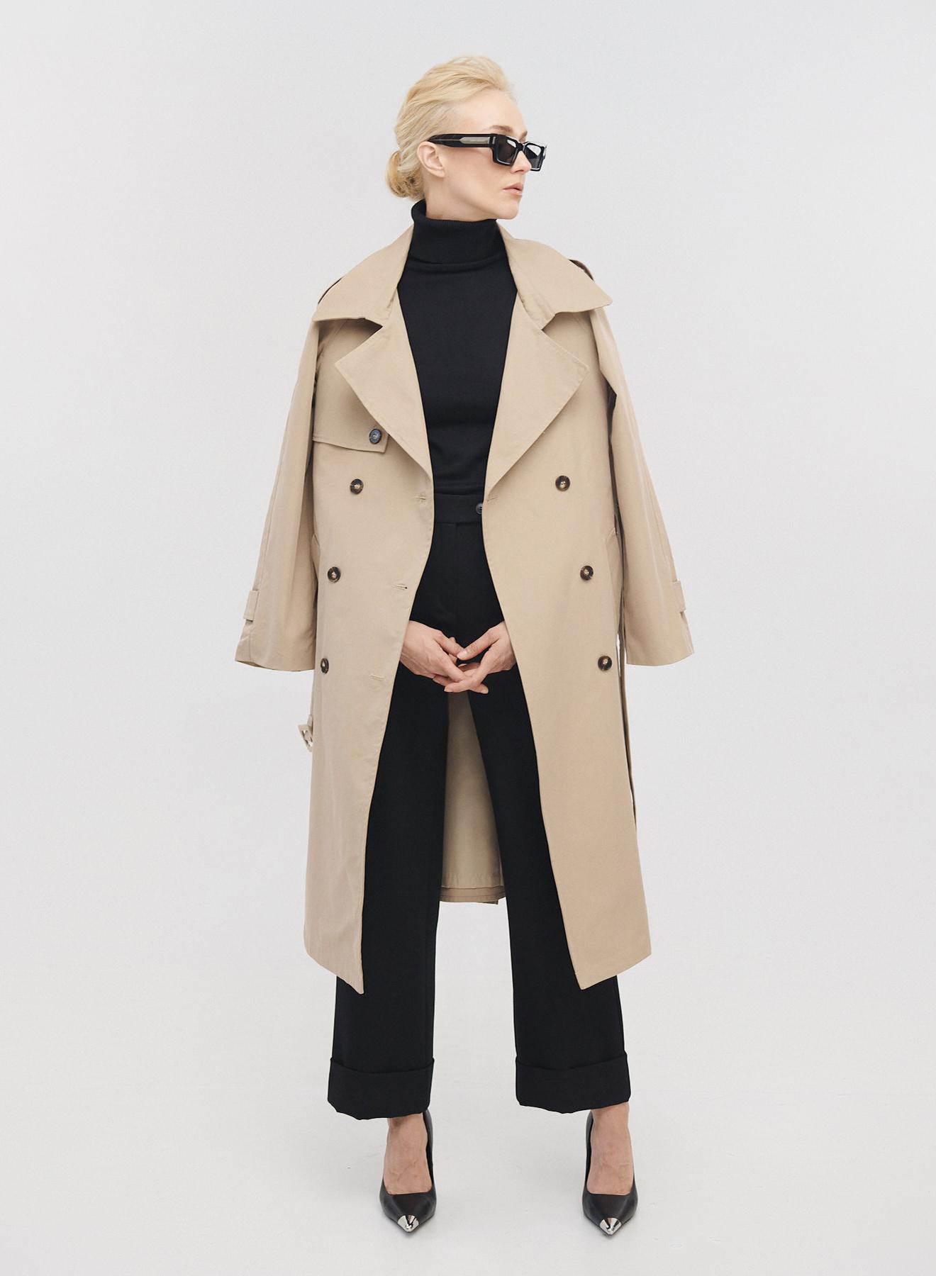 Καμπαρντίνα μακριά σταυροκούμπωτη - 1