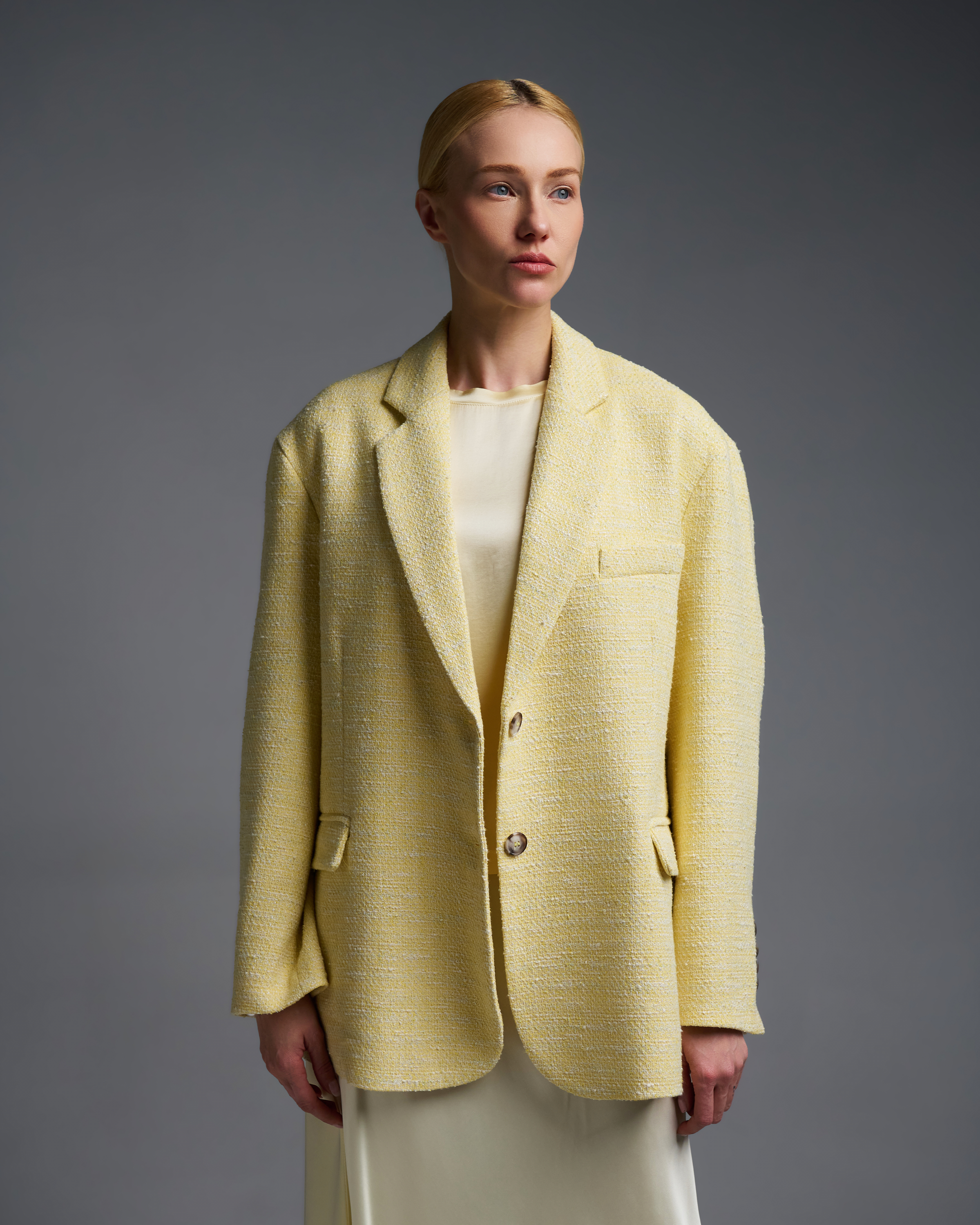 Yellow tweed oversized Jacket Vicolo - 0