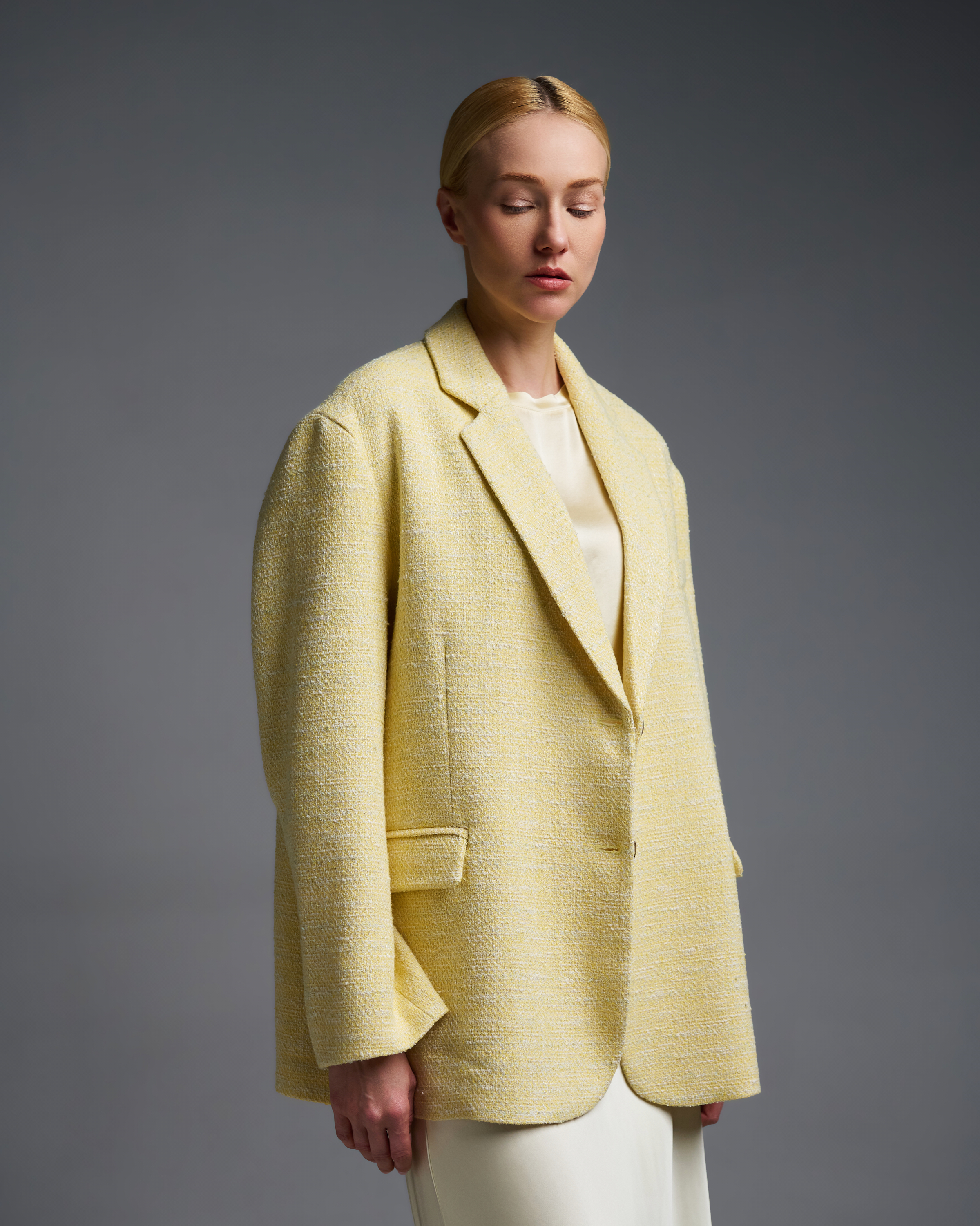 Yellow tweed oversized Jacket Vicolo - 2