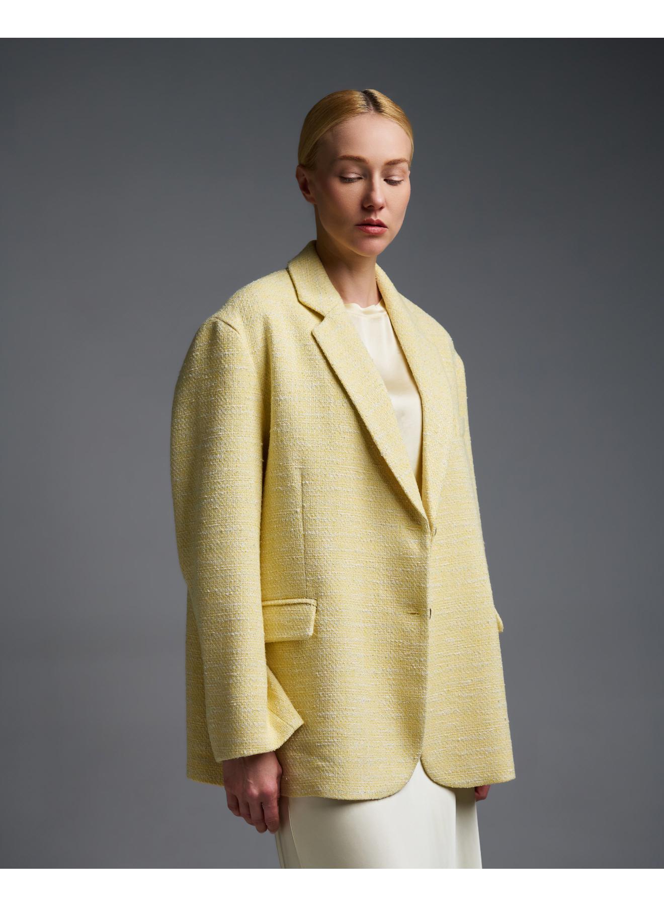 Yellow tweed oversized Jacket Vicolo - 3