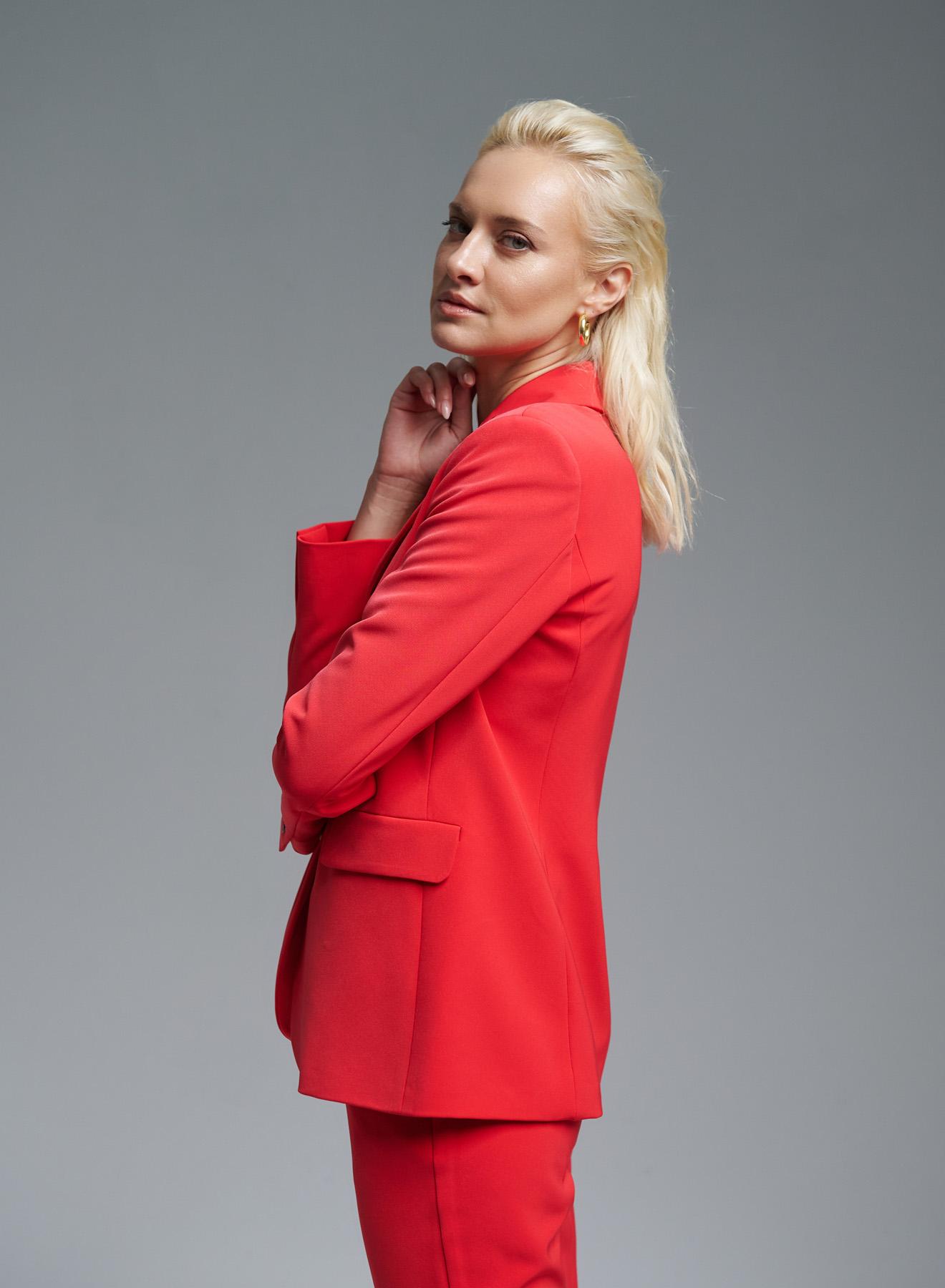 Red strech Jacket with two buttons Emme Marella - 5