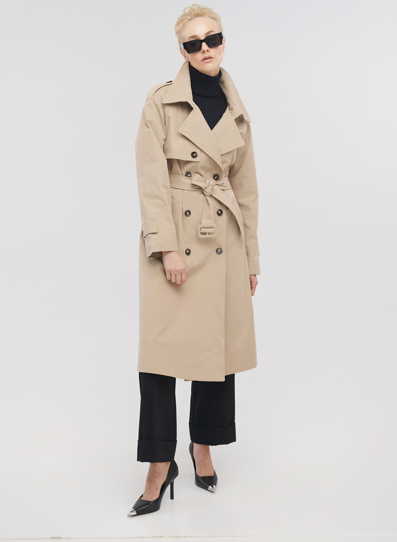 Καμπαρντίνα μακριά σταυροκούμπωτη - 1