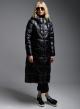 Black long padded Jacket with hood Fly Luxury-5