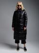 Black long padded Jacket with hood Fly Luxury - 0