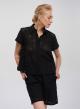 Black Broderie Shirt with short sleeves Emme Marella - 0