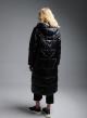 Black long padded Jacket with hood Fly Luxury - 1