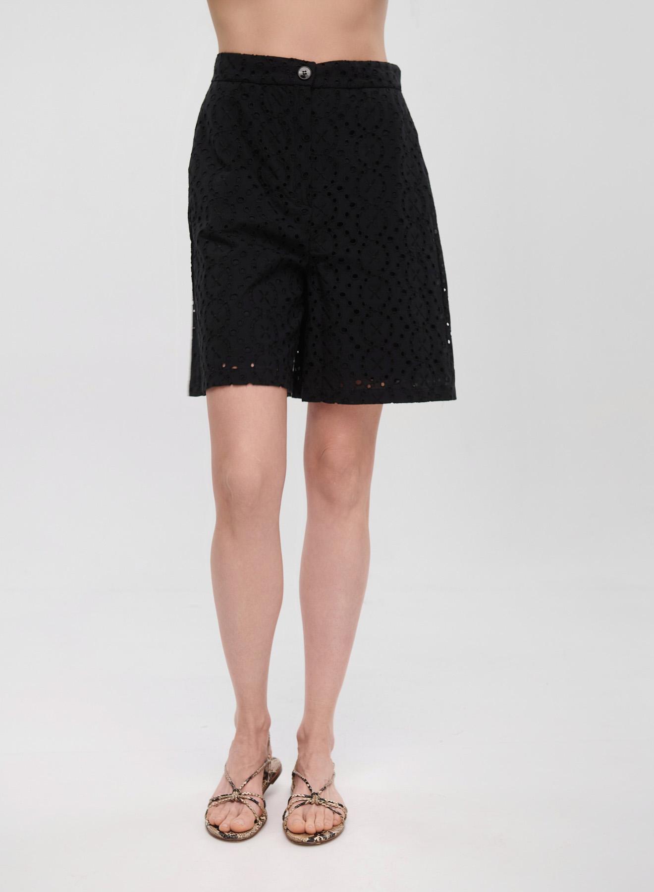 Black Broderie Shorts with pockets Emme Marella - 2