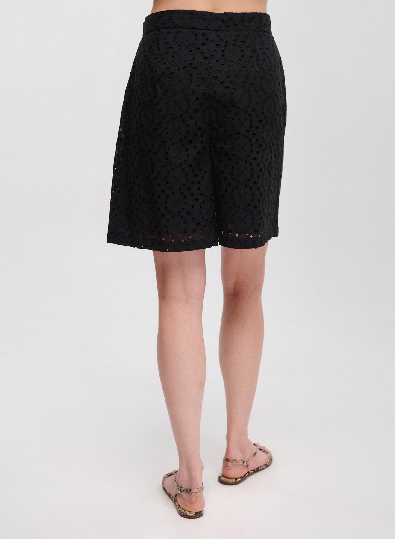 Black Broderie Shorts with pockets Emme Marella - 3