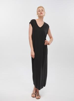 Μαύρο μακρύ αμάνικο Φόρεμα Milla - 33306