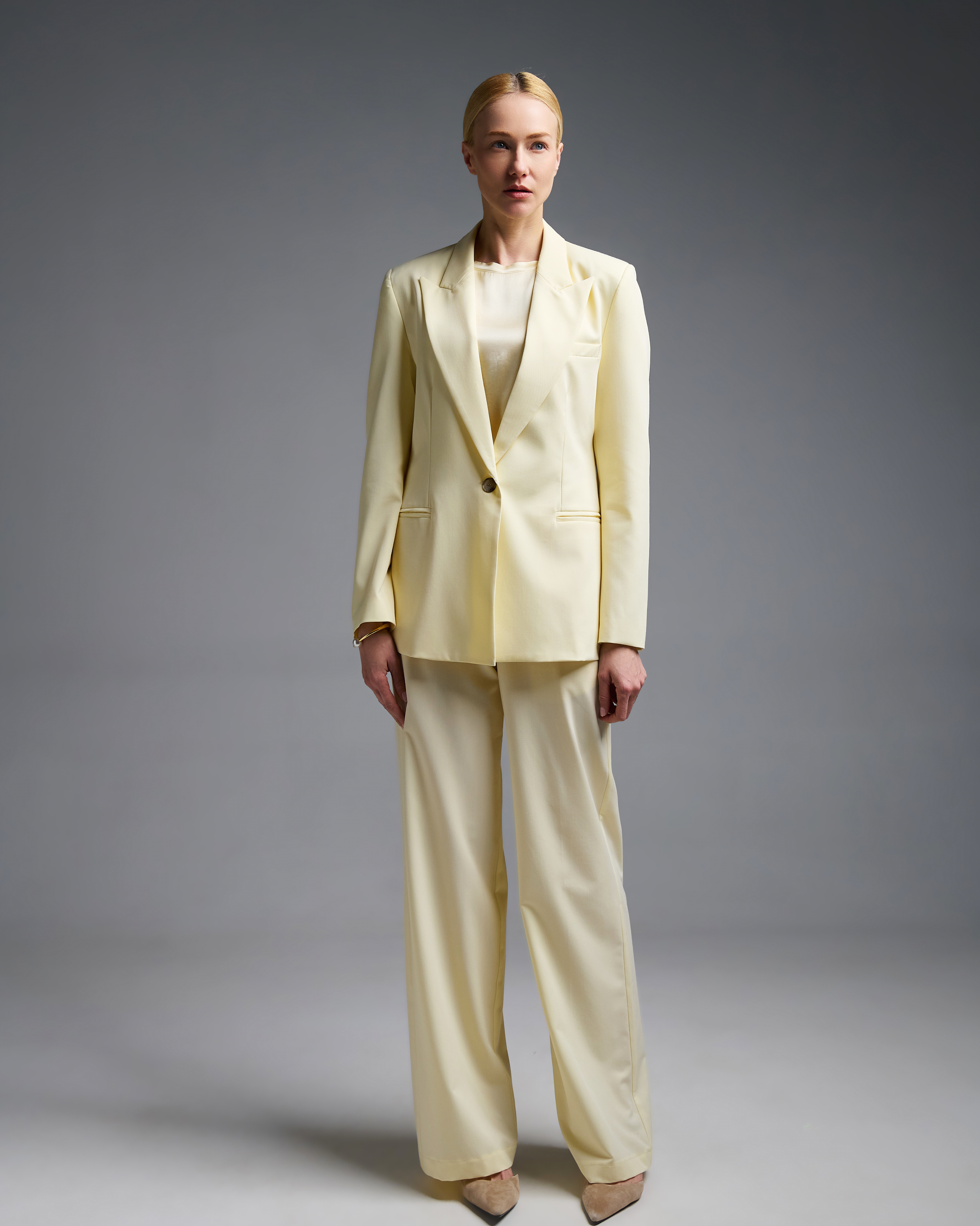 Yellow single buttoned Jacket Vicolo - 3