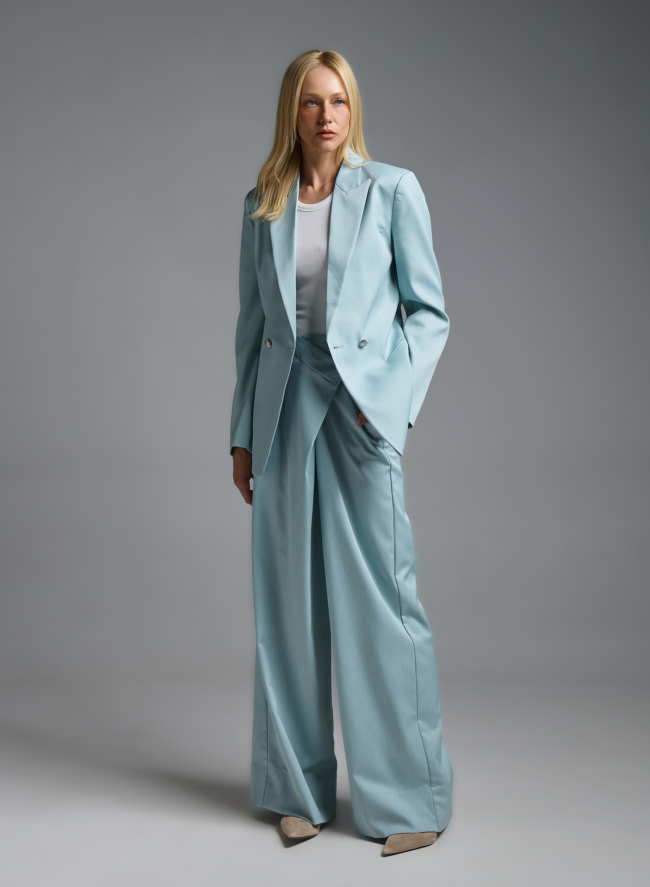 Βεραμάν wide legs Παντελόνι με wrap κούμπωμα Vicolo - 2