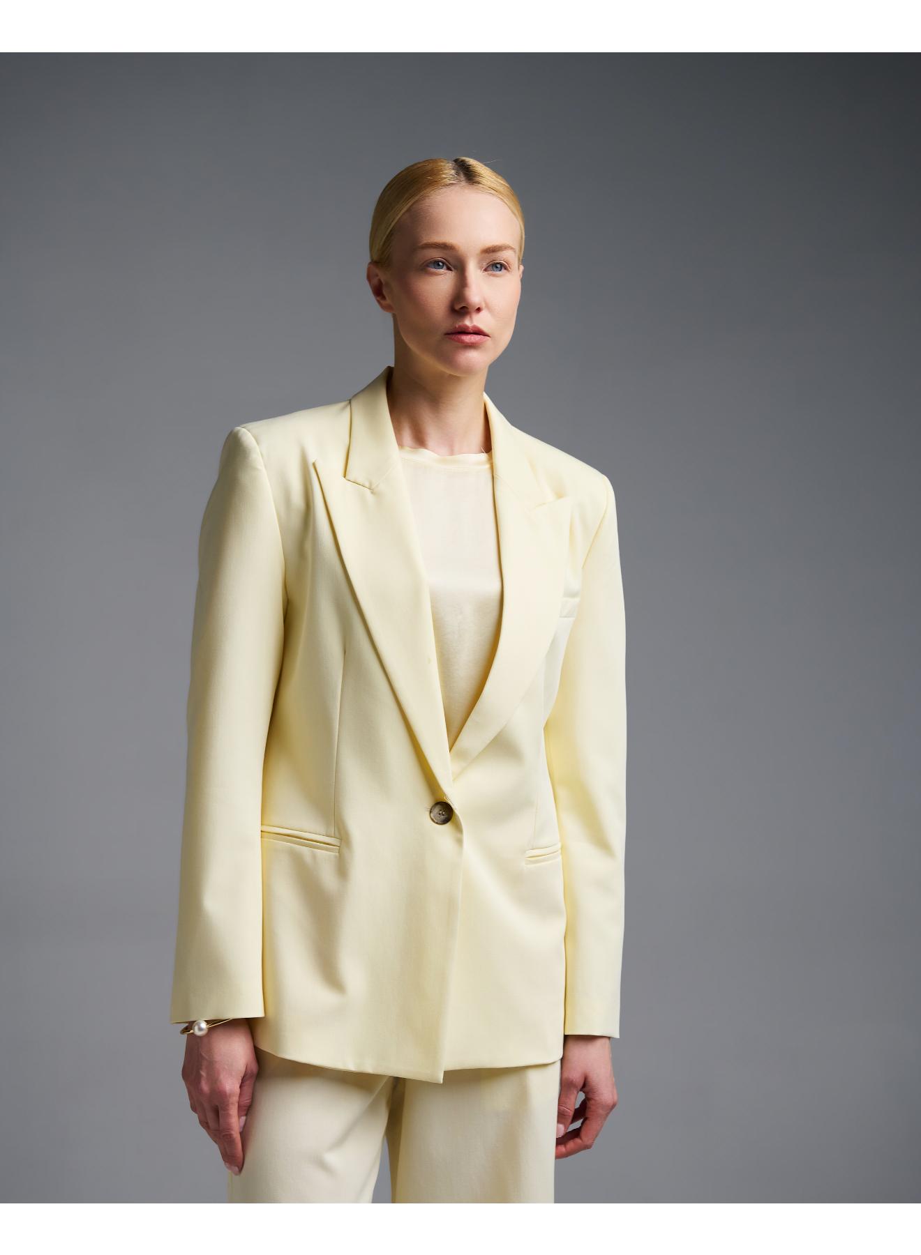 Yellow single buttoned Jacket Vicolo - 3