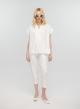 White cropped strech Trousers Vicolo - 0