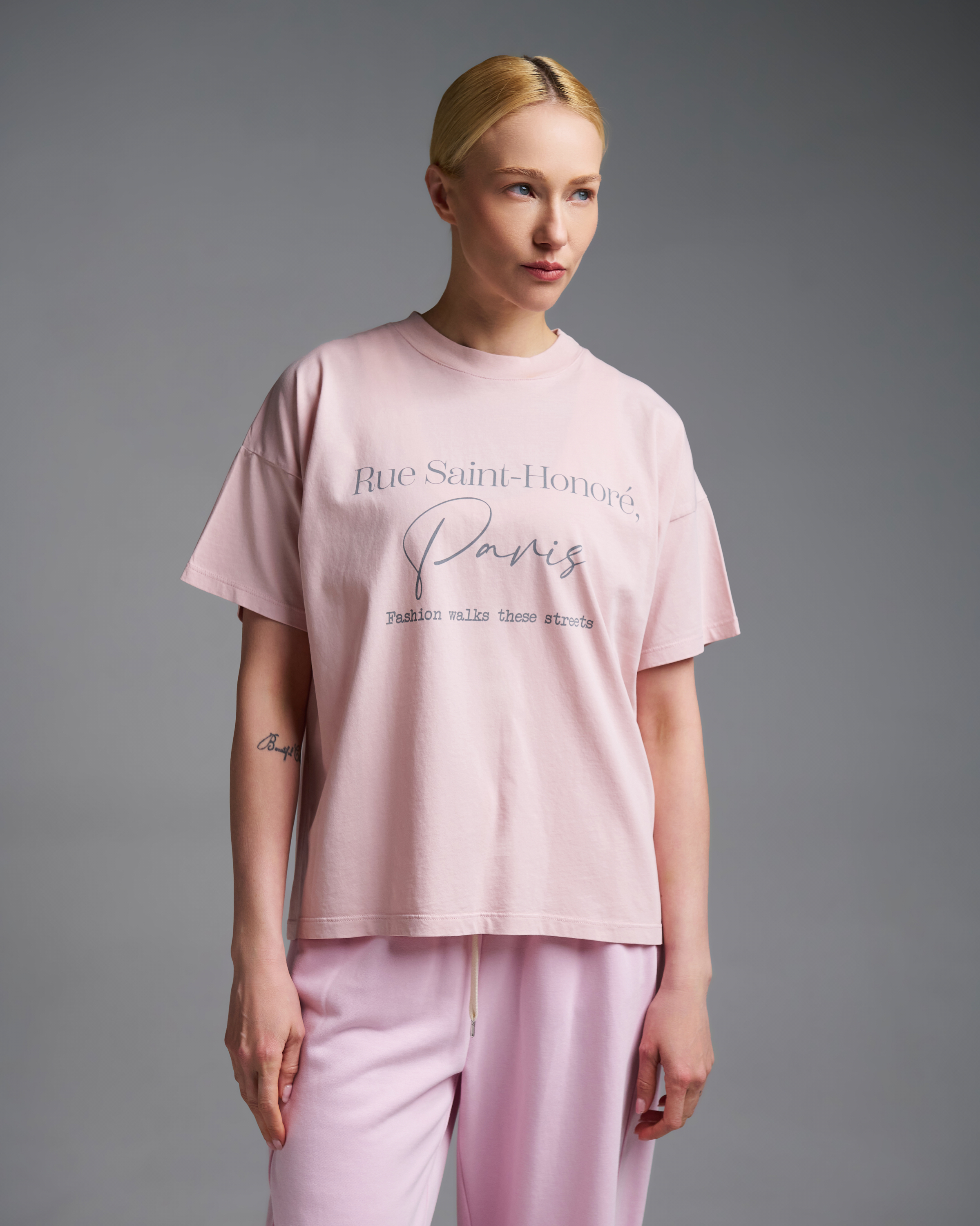 Ροζ βαμβακερό T-Shirt με τύπωμα Vicolo - 0